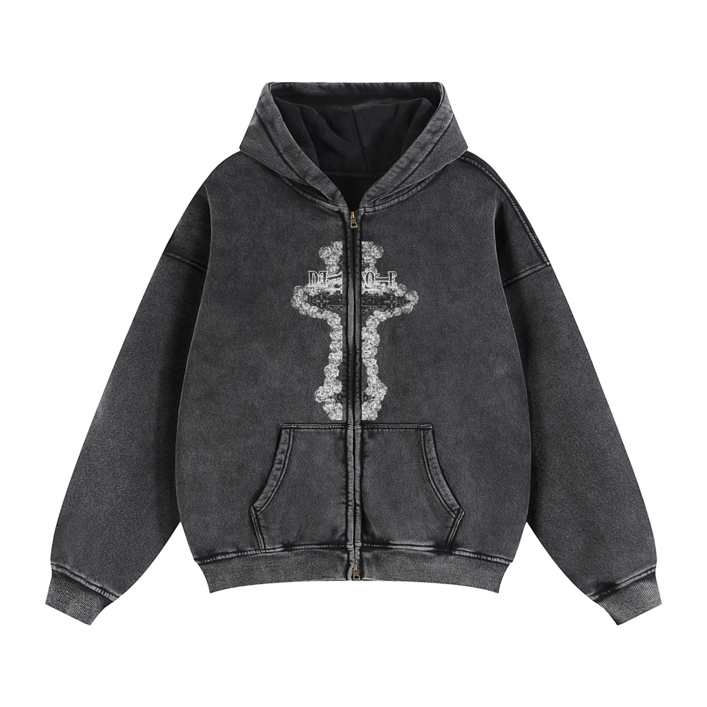Zip-Through Boxy DN Fleece Hoodie