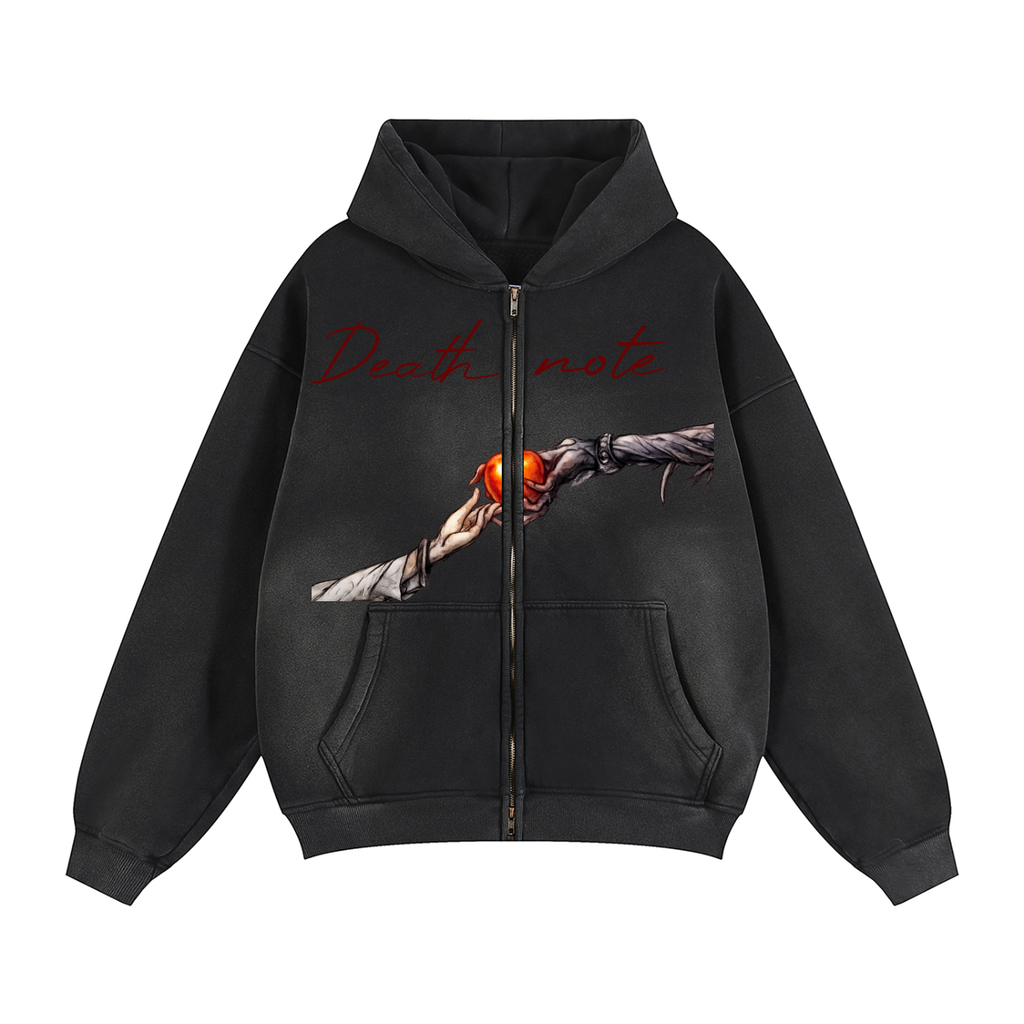 Sunfade Two-way Zipper Boxy Fleece Hoodie