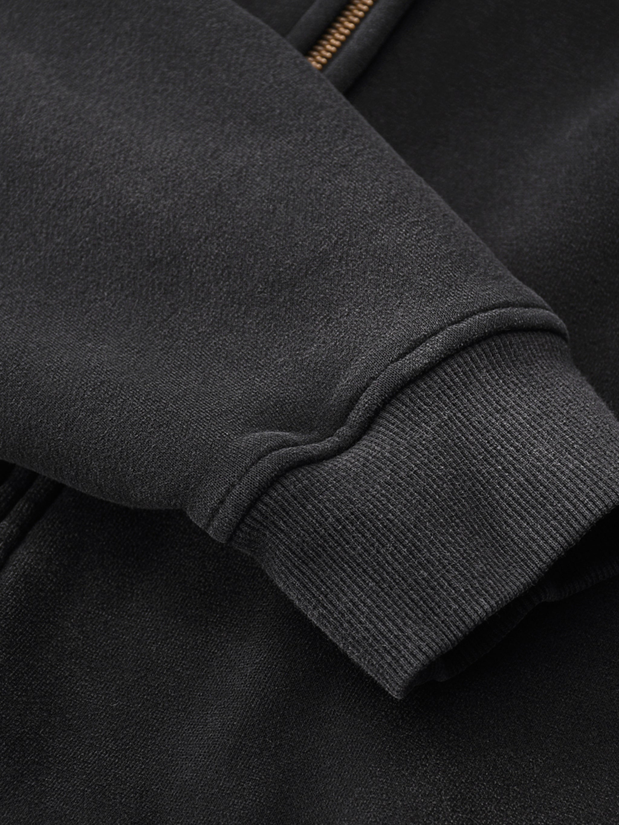 Sunfade Two-way Zipper Boxy Fleece Hoodie